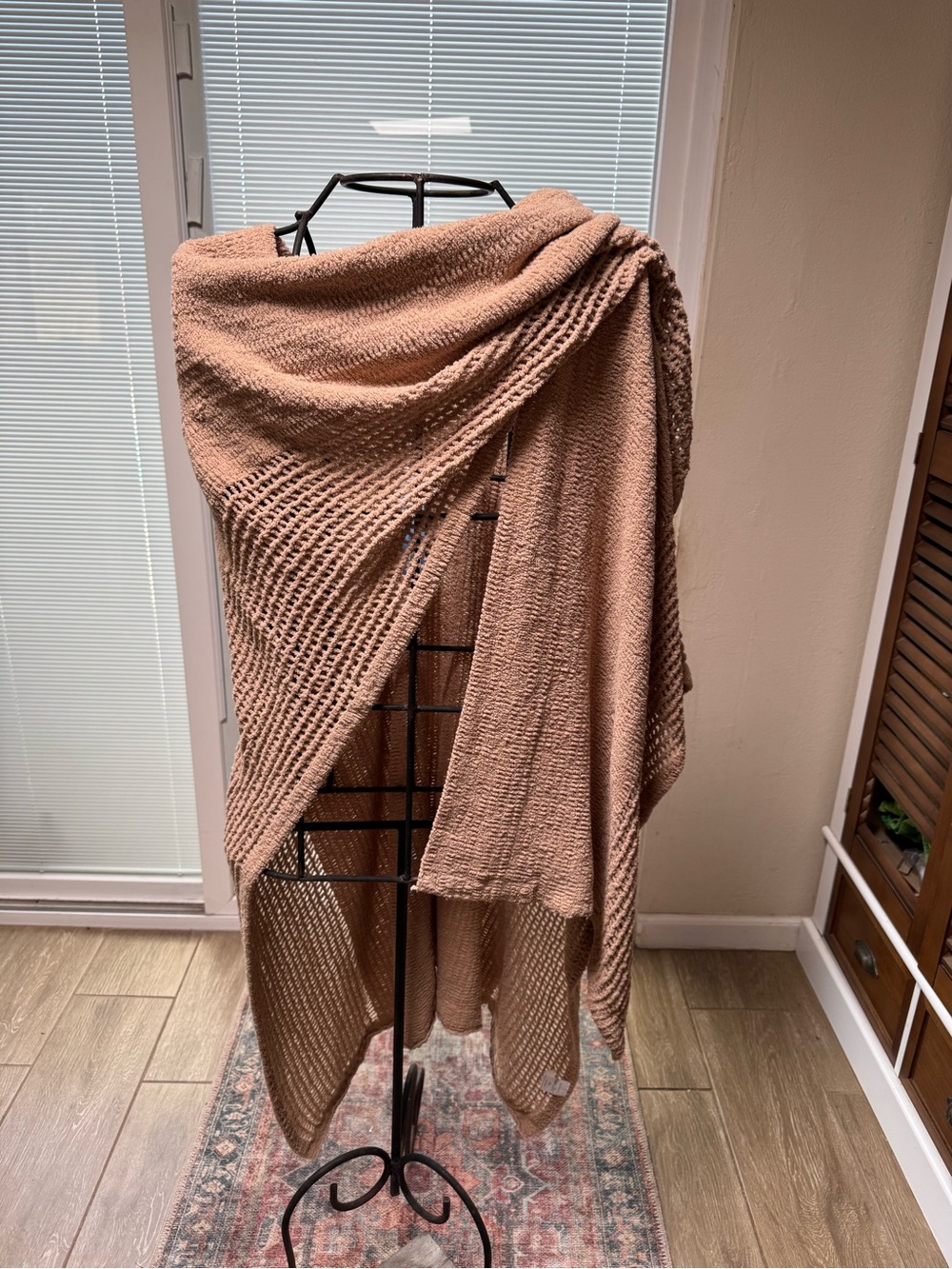 Plush Knit Throw Blanket - Blush Brown